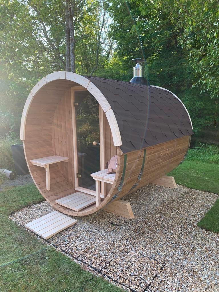 Outdoor Barrel Sauna With Glass Window