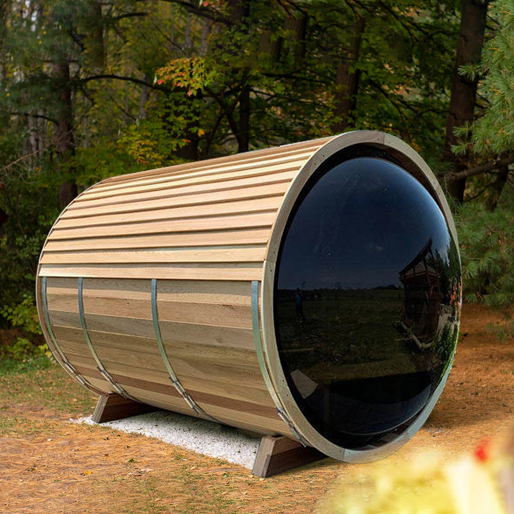 Panoramic View Window Barrel Sauna