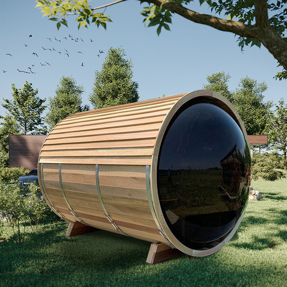 Panoramic View Window Barrel Sauna