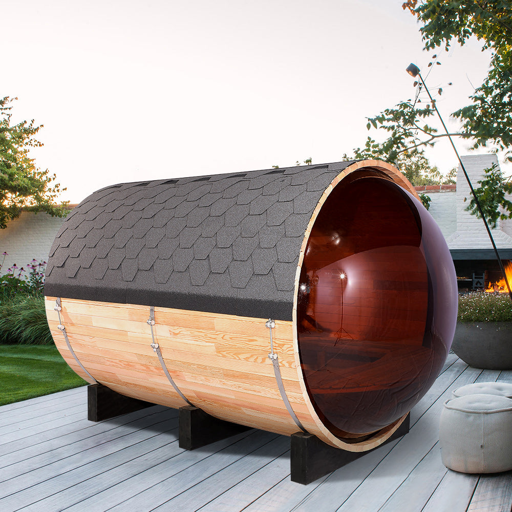 Panoramic View Window Barrel Sauna