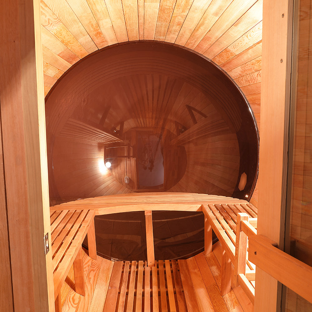 Panoramic View Window Barrel Sauna