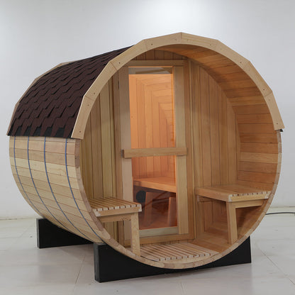 Canadian Hemlock/Red Cedar Outdoor Barrel Sauna