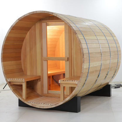 Canadian Hemlock/Red Cedar Outdoor Barrel Sauna