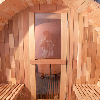 Panoramic View Window Barrel Sauna