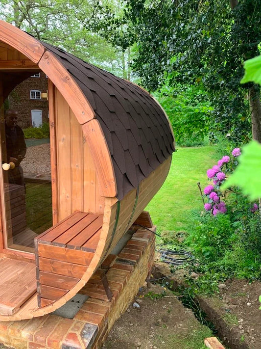 Outdoor Barrel Sauna With Glass Window