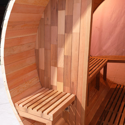 Panoramic View Window Barrel Sauna